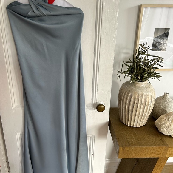 BHLDN Ruby Twist Halter Satin Gown - Picture 5 of 7